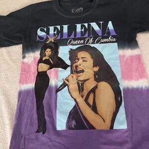 Selena Queen of Cumbia Tie‎ Dye Graphic T-Shirt Short Sleeve Top Size S